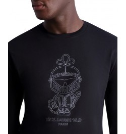 Men's Outline Armored Karl Long Sleeve T-shirt Black $33.97 T-Shirts