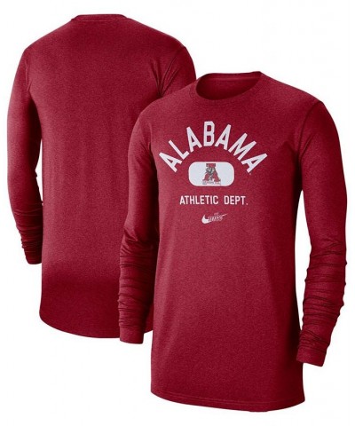 Men's Crimson Alabama Crimson Tide Textured Long Sleeve T-shirt $26.99 T-Shirts