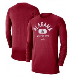 Men's Crimson Alabama Crimson Tide Textured Long Sleeve T-shirt $26.99 T-Shirts