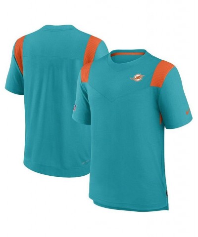 Men's Aqua Miami Dolphins Sideline Tonal Logo Performance Player T-shirt $32.44 T-Shirts