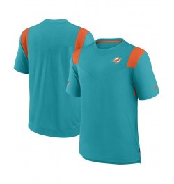 Men's Aqua Miami Dolphins Sideline Tonal Logo Performance Player T-shirt $32.44 T-Shirts