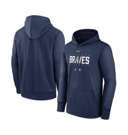 Men's Navy Atlanta Braves Authentic Collection Pregame Performance Pullover Hoodie $45.60 Sweatshirt