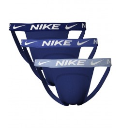 Men's 3-Pk. Dri-FIT Essential Cotton Stretch Jock Strap Blue $22.05 Underwear