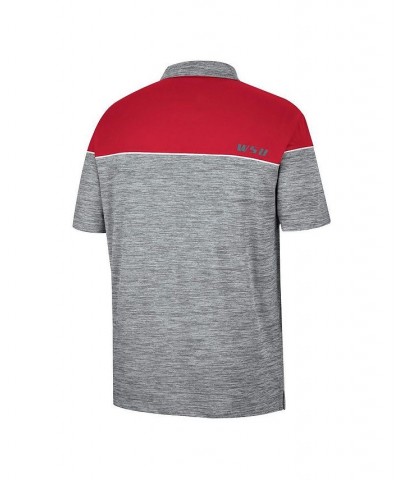 Men's Heathered Gray, Crimson Washington State Cougars Birdie Polo Shirt $26.40 Polo Shirts