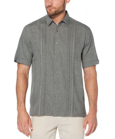 Men's Big & Tall Pintuck Embroidered Chambray Shirt Silver $21.66 Shirts