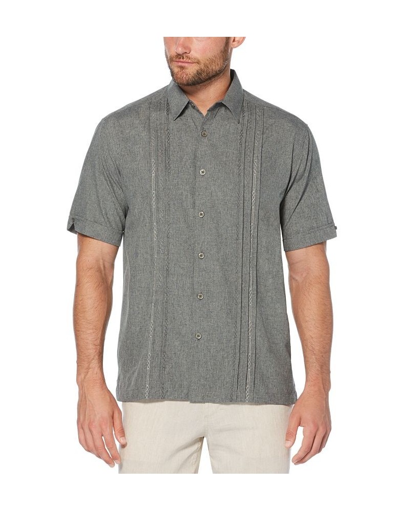 Men's Big & Tall Pintuck Embroidered Chambray Shirt Silver $21.66 Shirts