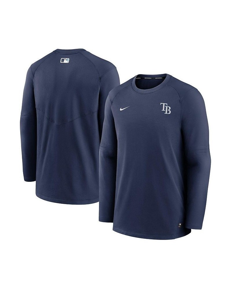 Men's Navy Tampa Bay Rays Authentic Collection Logo Performance Long Sleeve T-shirt $39.60 T-Shirts