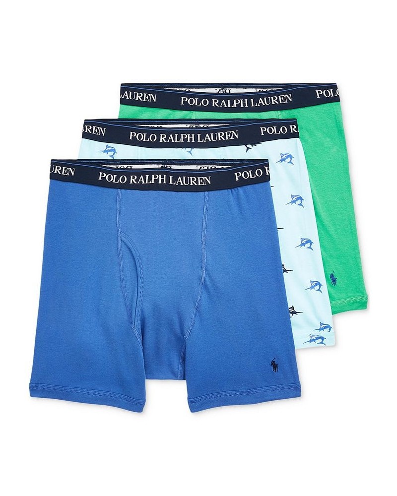 Men's Classic-Fit Boxer Briefs, 3-Pack Liberty / Aqua / Green $26.40 Underwear