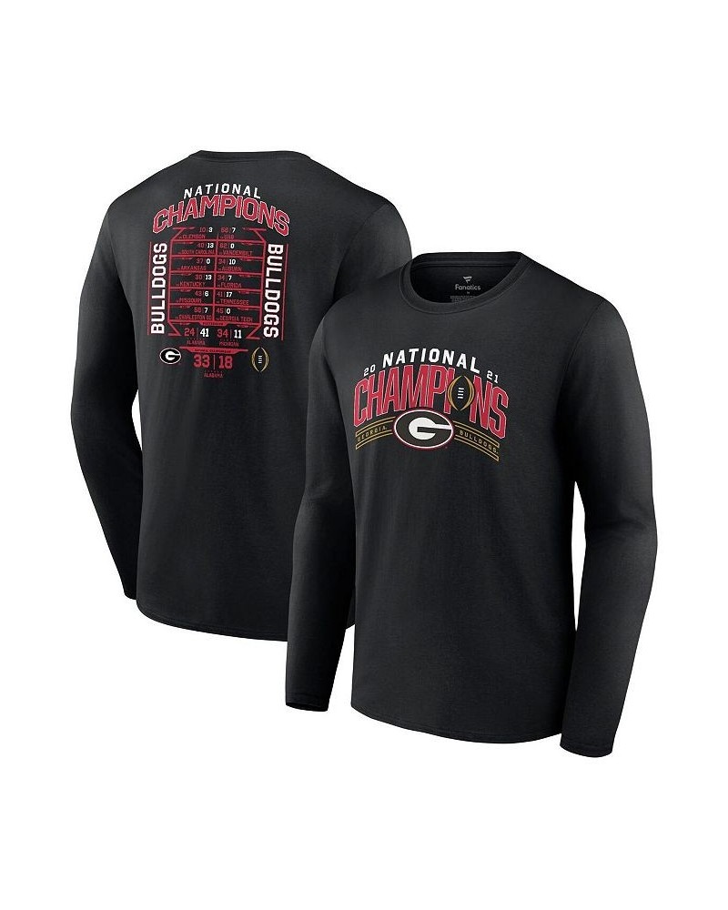 Men's Branded Black Georgia Bulldogs College Football Playoff 2021 National Champions Schedule Long Sleeve T-shirt $18.90 T-S...