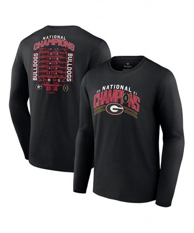 Men's Branded Black Georgia Bulldogs College Football Playoff 2021 National Champions Schedule Long Sleeve T-shirt $18.90 T-S...