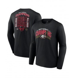 Men's Branded Black Georgia Bulldogs College Football Playoff 2021 National Champions Schedule Long Sleeve T-shirt $18.90 T-S...