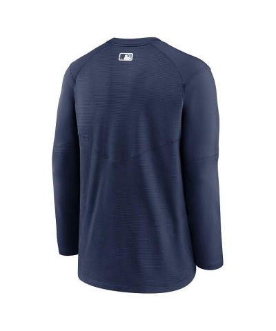 Men's Navy Tampa Bay Rays Authentic Collection Logo Performance Long Sleeve T-shirt $39.60 T-Shirts