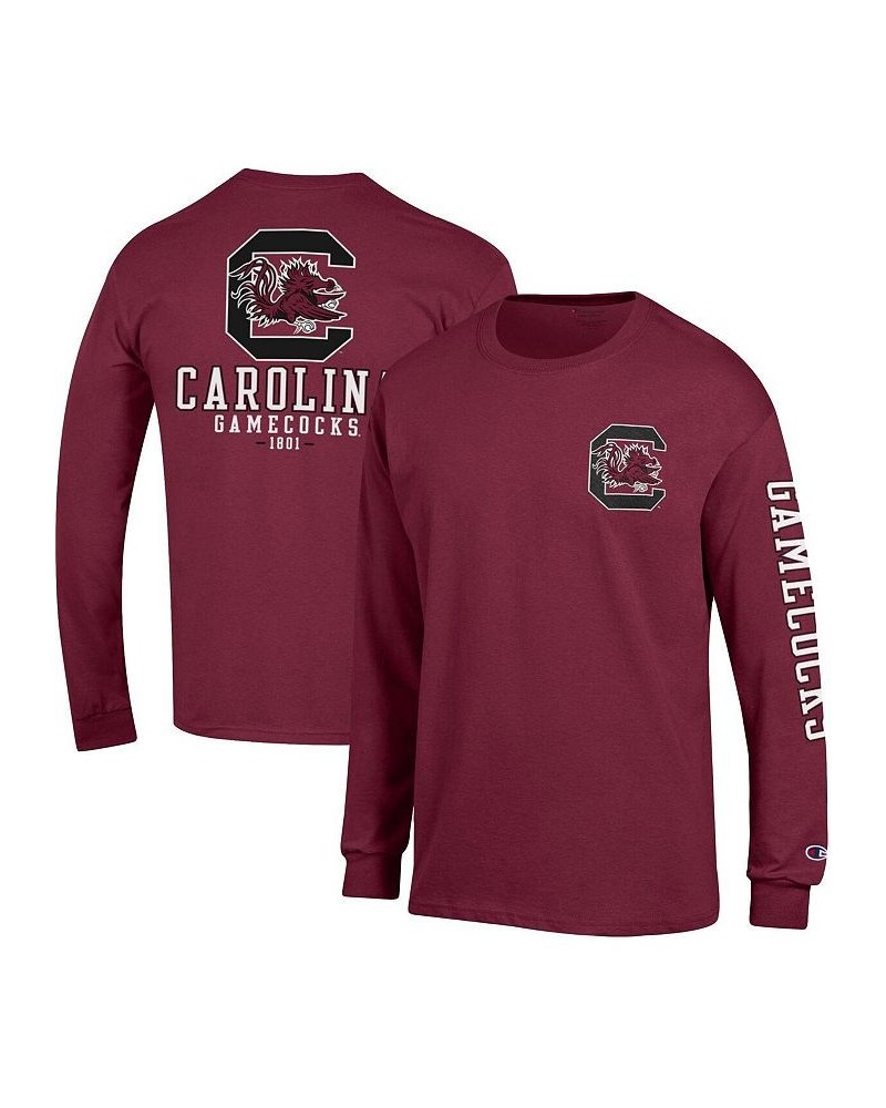 Men's Garnet South Carolina Gamecocks Team Stack 3-Hit Long Sleeve T-shirt $24.50 T-Shirts