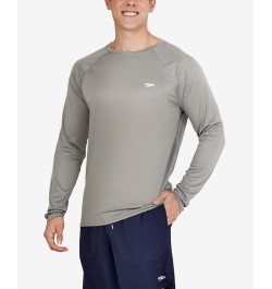 Men's Long Sleeve Swim T-Shirt Gray $16.51 Swimsuits