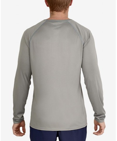 Men's Long Sleeve Swim T-Shirt Gray $16.51 Swimsuits