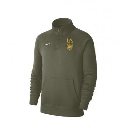 Men's Olive Army Black Knights 1st Armored Division Old Ironsides Club Fleece Quarter-Zip Pullover Jacket $36.55 Jackets