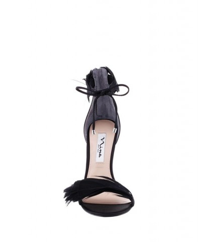 Women's Dianne Feather Detail Evening Pumps Black $55.93 Shoes