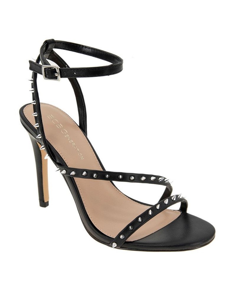 Women's Jillix Studded Sandal Black $58.31 Shoes