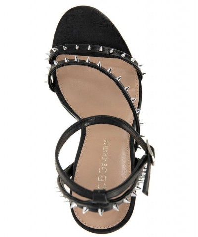 Women's Jillix Studded Sandal Black $58.31 Shoes