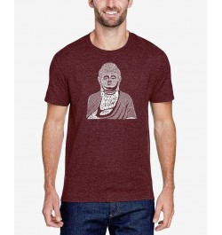 Men's Premium Blend Word Art Buddha T-shirt Red $20.25 T-Shirts