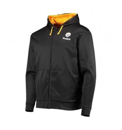 Men's Black and Gold Pittsburgh Steelers Apprentice Full-Zip Hoodie $31.57 Sweatshirt