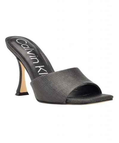 Women's Bradon Slip-On Dress Heeled Sandals Black $45.54 Shoes