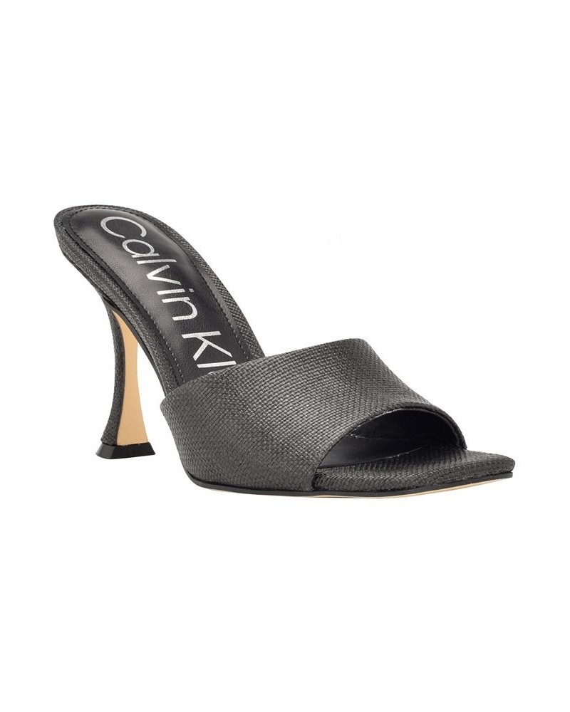 Women's Bradon Slip-On Dress Heeled Sandals Black $45.54 Shoes