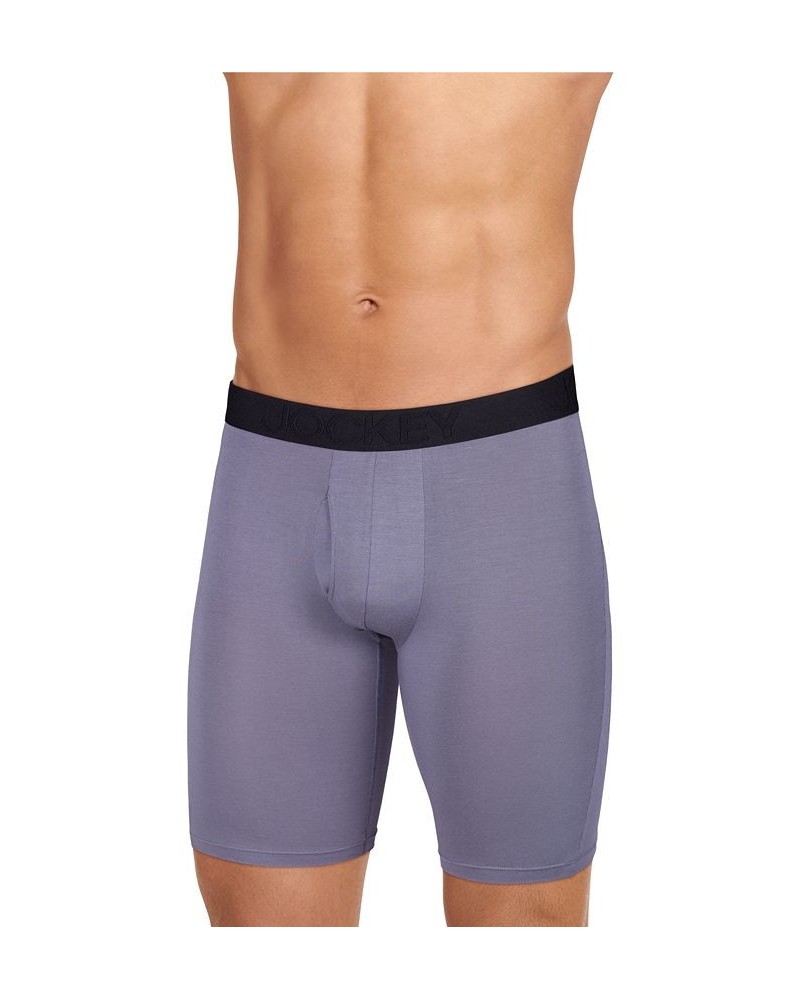 Active Ultra Soft Modal 9" Long Leg Boxer Brief Lantern Grey $9.74 Underwear