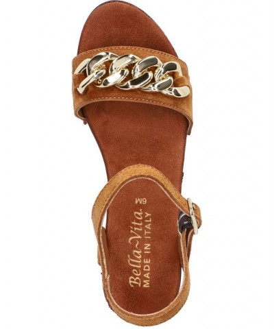 Women's Van-Italy Heeled Sandals Brown $51.25 Shoes