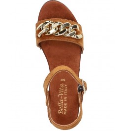 Women's Van-Italy Heeled Sandals Brown $51.25 Shoes