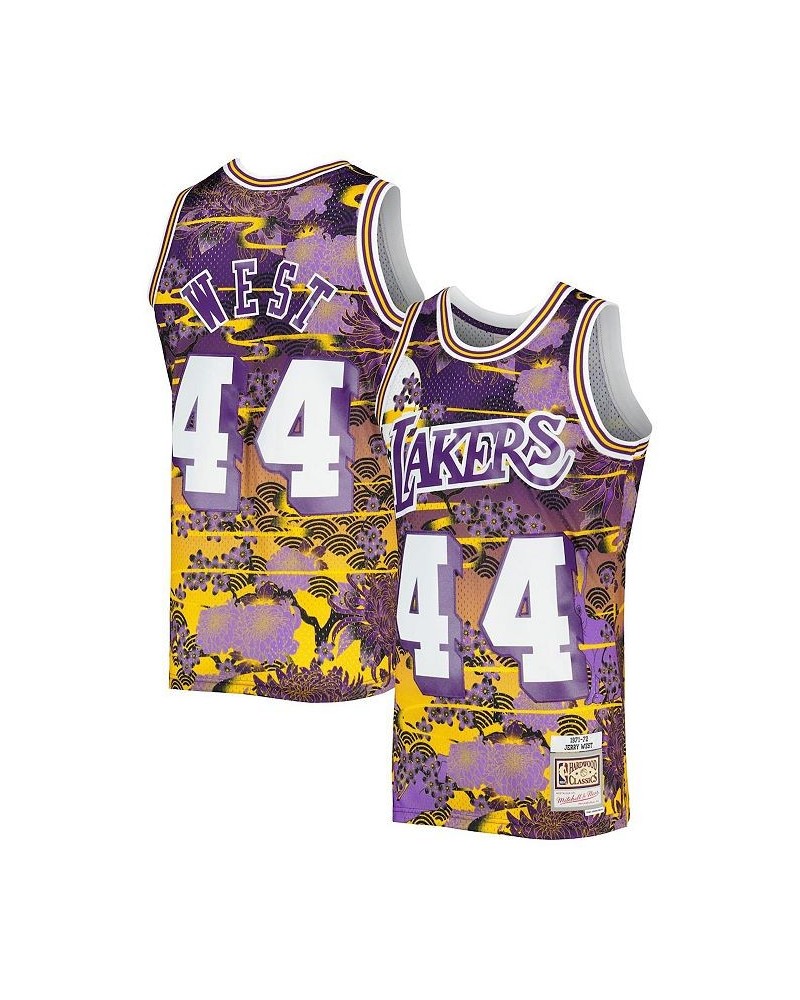 Men's Jerry West Purple Los Angeles Lakers Hardwood Classics Lunar New Year Swingman Jersey $59.22 Jersey