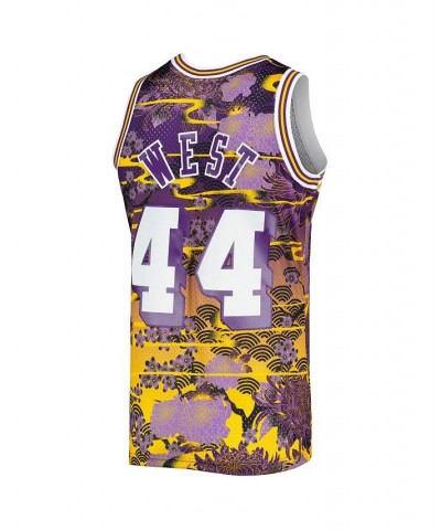 Men's Jerry West Purple Los Angeles Lakers Hardwood Classics Lunar New Year Swingman Jersey $59.22 Jersey