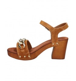 Women's Van-Italy Heeled Sandals Brown $51.25 Shoes