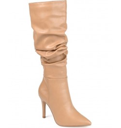 Women's Sarie Extra Wide Calf Ruched Stiletto Boots PD02 $58.80 Shoes