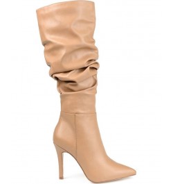 Women's Sarie Extra Wide Calf Ruched Stiletto Boots PD02 $58.80 Shoes