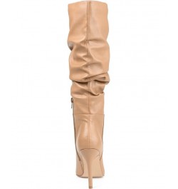 Women's Sarie Extra Wide Calf Ruched Stiletto Boots PD02 $58.80 Shoes