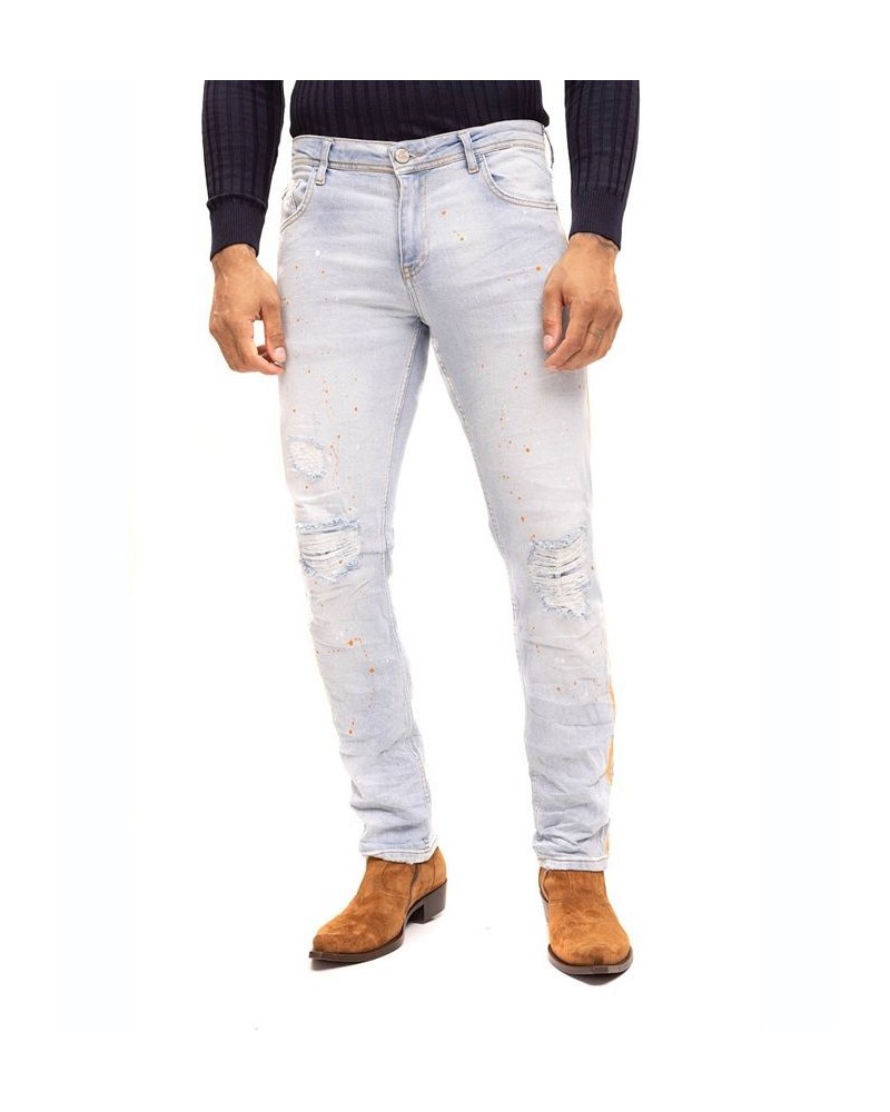 Men's Modern Splattered Stripe Jeans $59.70 Jeans