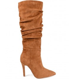 Women's Sarie Extra Wide Calf Ruched Stiletto Boots PD02 $58.80 Shoes