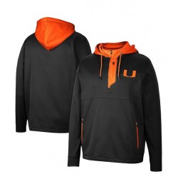 Men's Black Miami Hurricanes Luge 3.0 Quarter-Zip Hoodie $36.55 Sweatshirt