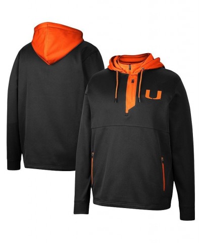 Men's Black Miami Hurricanes Luge 3.0 Quarter-Zip Hoodie $36.55 Sweatshirt