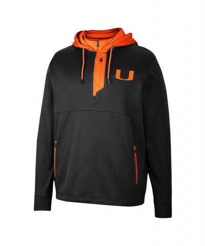 Men's Black Miami Hurricanes Luge 3.0 Quarter-Zip Hoodie $36.55 Sweatshirt