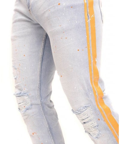 Men's Modern Splattered Stripe Jeans $59.70 Jeans