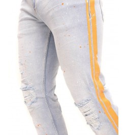 Men's Modern Splattered Stripe Jeans $59.70 Jeans