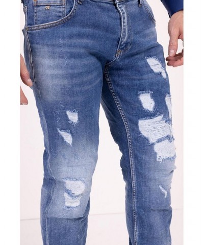 Men's Modern Sanded Denim Jeans Blue $51.00 Jeans