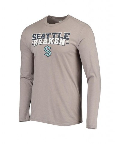 Men's Gray, Deep Sea Blue Seattle Kraken Meter Long Sleeve T-shirt and Pants Set $30.73 Pajama