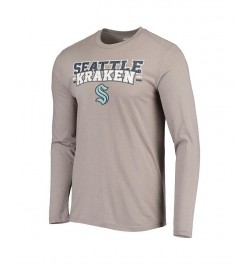 Men's Gray, Deep Sea Blue Seattle Kraken Meter Long Sleeve T-shirt and Pants Set $30.73 Pajama