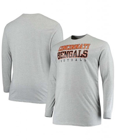 Men's Big and Tall Heathered Gray Cincinnati Bengals Practice Long Sleeve T-shirt $22.39 T-Shirts