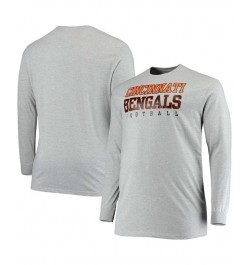 Men's Big and Tall Heathered Gray Cincinnati Bengals Practice Long Sleeve T-shirt $22.39 T-Shirts