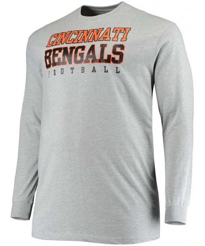 Men's Big and Tall Heathered Gray Cincinnati Bengals Practice Long Sleeve T-shirt $22.39 T-Shirts