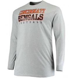 Men's Big and Tall Heathered Gray Cincinnati Bengals Practice Long Sleeve T-shirt $22.39 T-Shirts